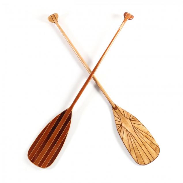 two-artisan-inlaid-canoe-paddles