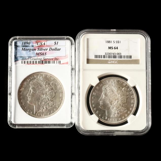 two-uncirculated-morgan-silver-dollars