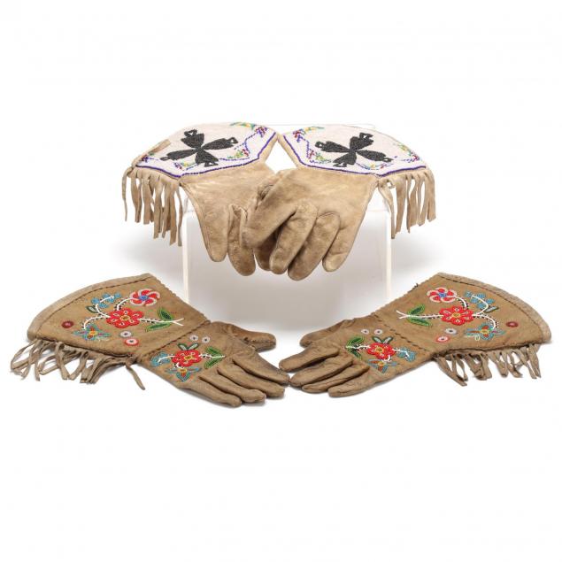 two-pair-of-northern-plains-beaded-gauntlets