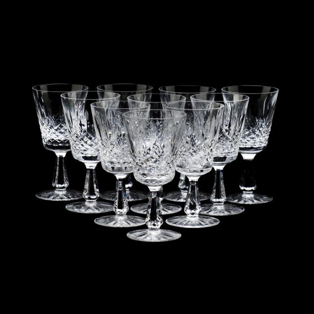a-set-of-ten-waterford-kenmare-cut-glass-water-goblets
