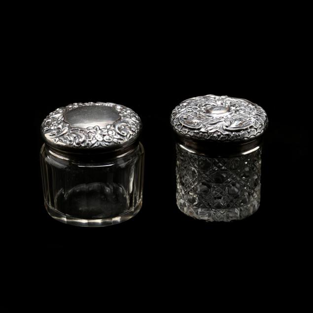 two-victorian-silver-cut-glass-dresser-jars