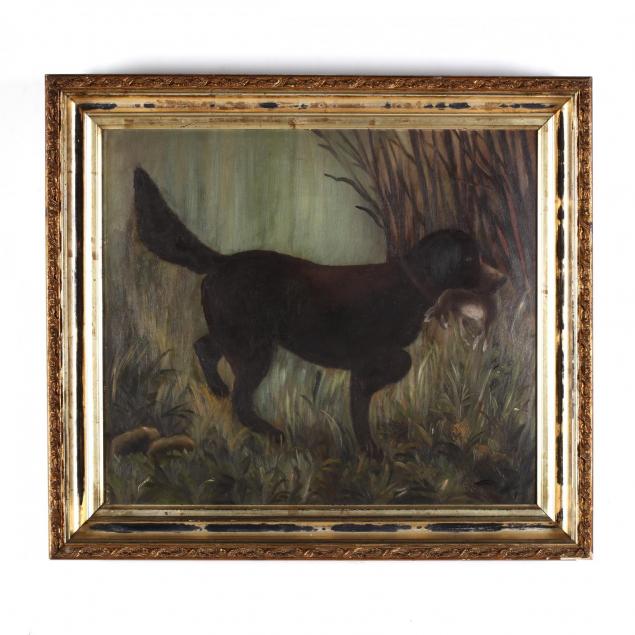 an-american-folk-art-painting-of-a-hound-with-hare