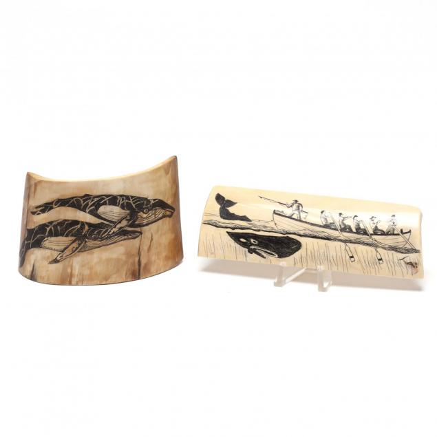 two-fossil-ivory-scrimshaw-panels