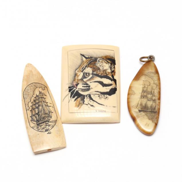 three-miniature-scrimshaw-plaques