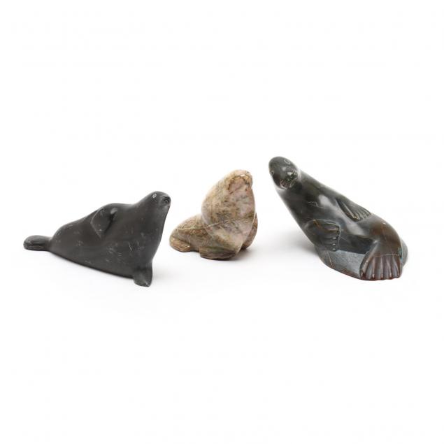 three-inuit-carved-stone-seals