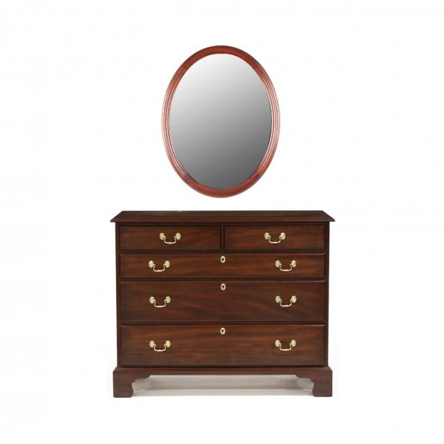 henkel-harris-chippendale-style-chest-of-drawers-and-mirror