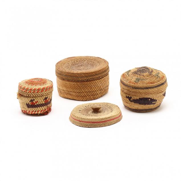 three-nootka-makah-small-lidded-treasure-baskets-and-lid