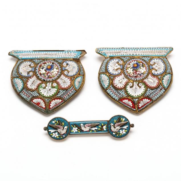 antique-micro-mosaic-shoe-buckles-and-brooch