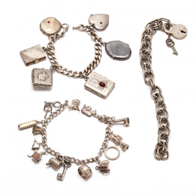three-silver-charm-bracelets
