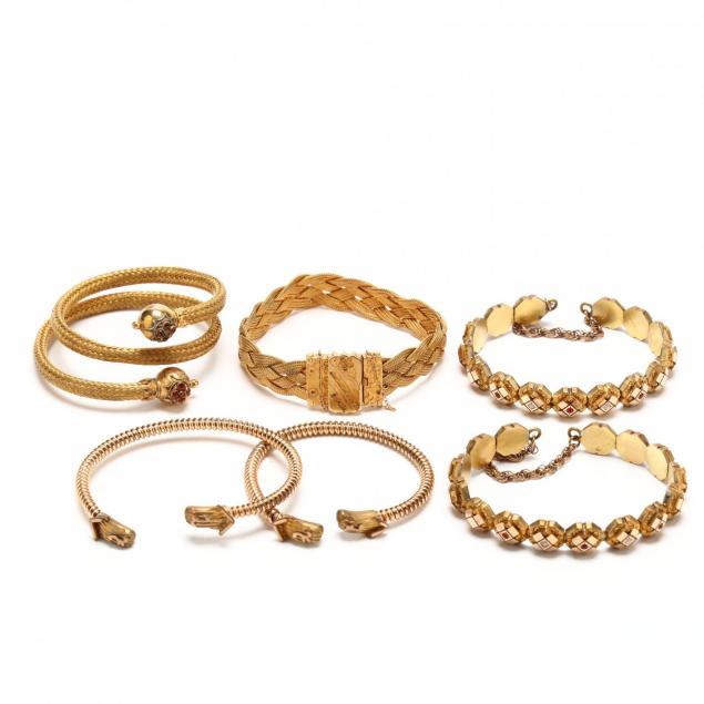six-victorian-gold-filled-bracelets