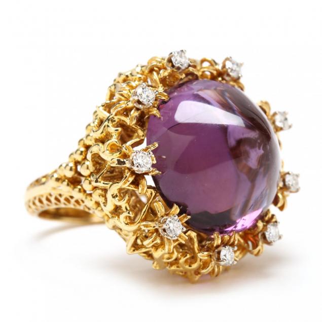 18kt-gold-amethyst-and-diamond-ring