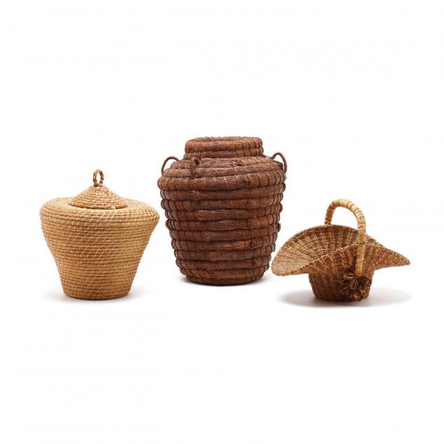 three-cherokee-pine-needle-baskets