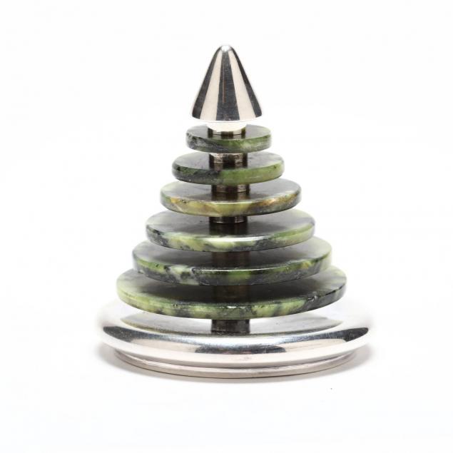 bulgari-sterling-silver-spinach-jade-desk-ornament