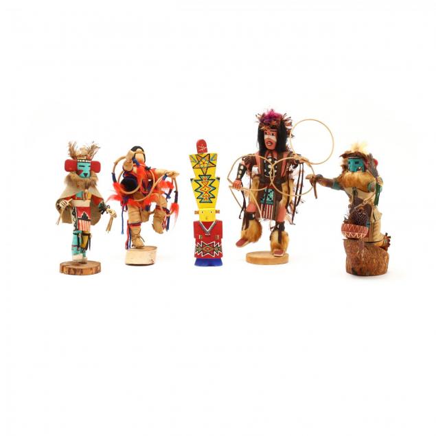 five-carved-and-painted-kachina-dolls
