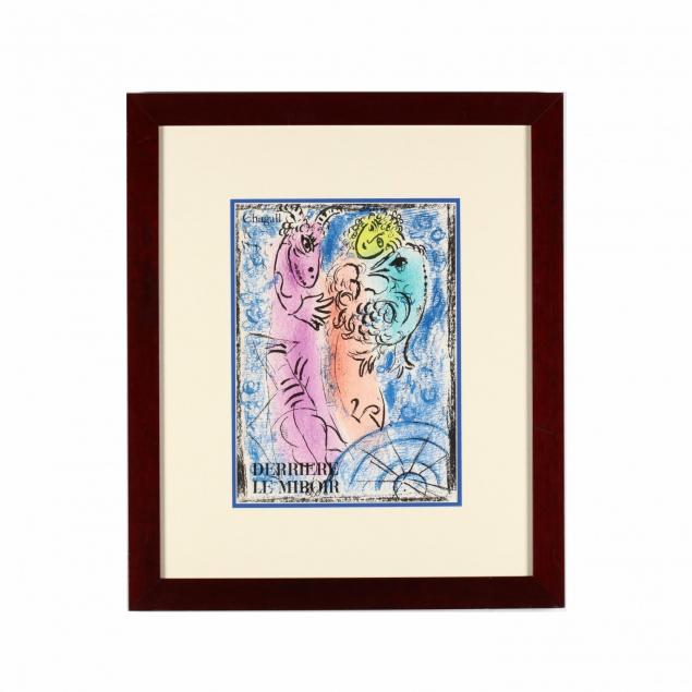 marc-chagall-french-russian-1887-1985-framed-cover-for-i-derriere-le-miroir-i-1962