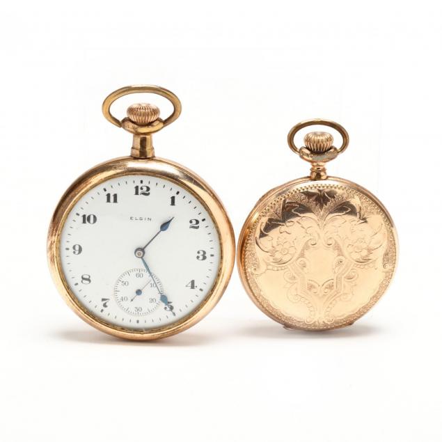 two-gold-filled-pocket-watches-elgin