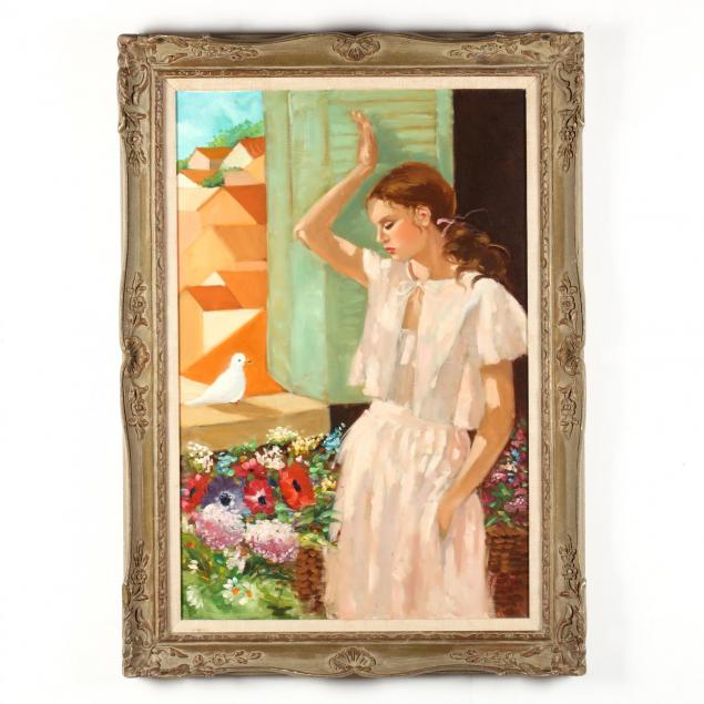 a-vintage-painting-of-a-woman-by-a-window
