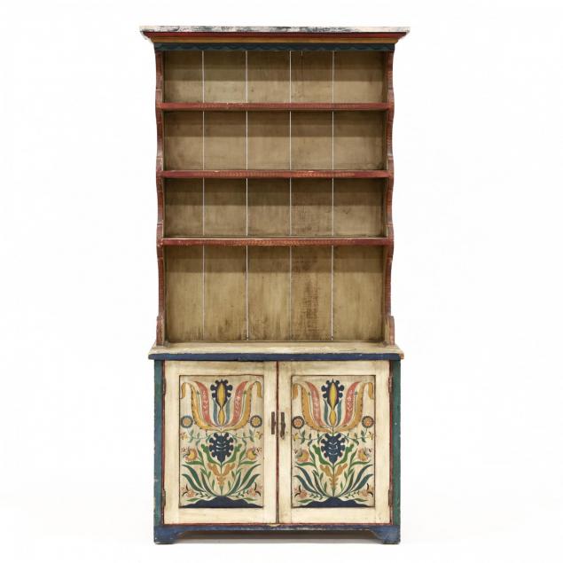 vintage-swedish-paint-decorated-diminutive-hutch