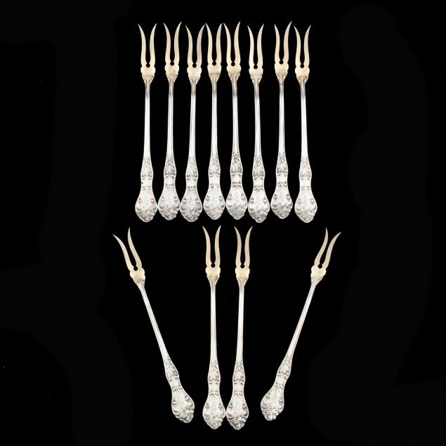 twelve-art-nouveau-sterling-silver-olive-forks