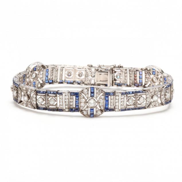 edwardian-platinum-diamond-and-sapphire-bracelet