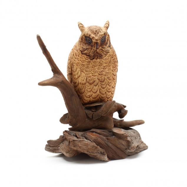 decorative-carved-wood-figure-of-an-owl
