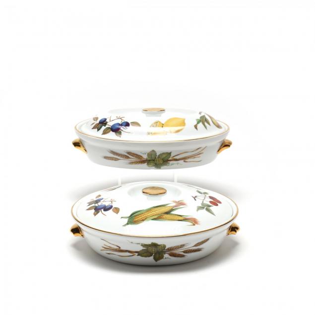 two-pieces-of-royal-worcester-i-evesham-i-covered-dishes