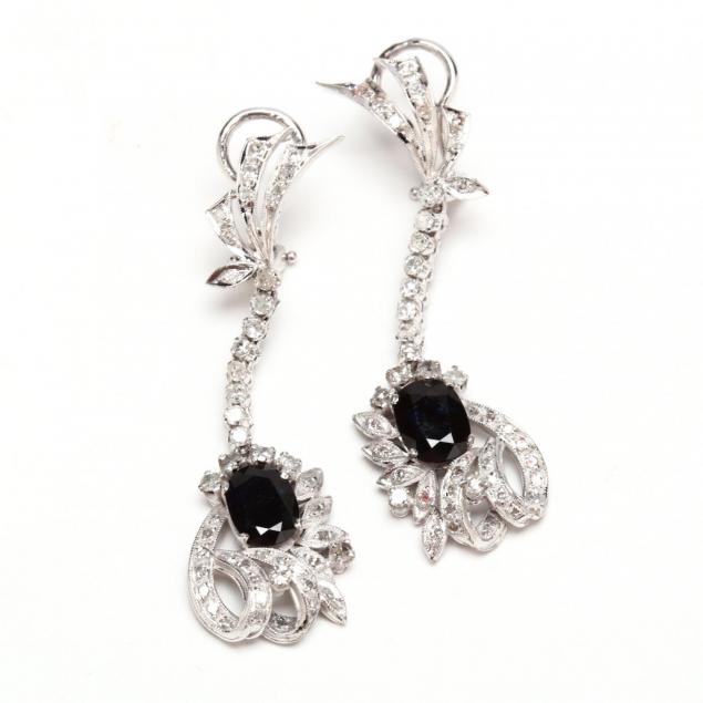 14kt-white-gold-sapphire-and-diamond-pendant-earrings