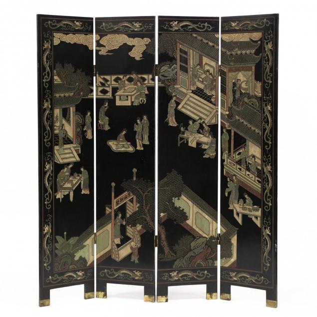 chinese-carved-and-lacquered-four-panel-floor-screen