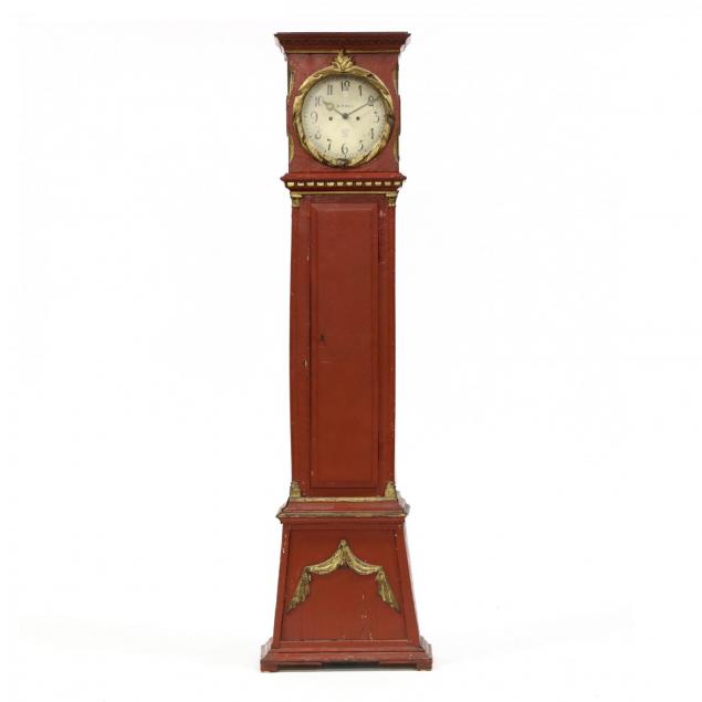 antique-danish-painted-tall-case-clock