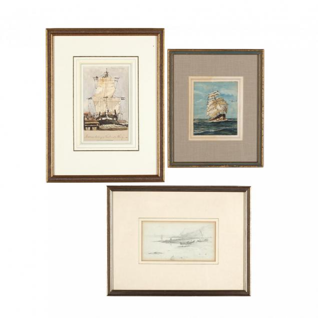 three-antique-english-school-maritime-paintings