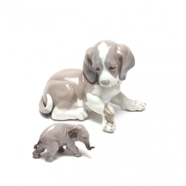 two-lladro-porcelain-animal-sculptures