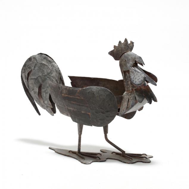 vintage-cut-metal-rooster-plant-stand