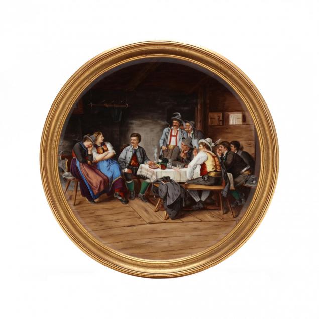 porcelain-plaque-depicting-a-tyrolean-tavern-scene