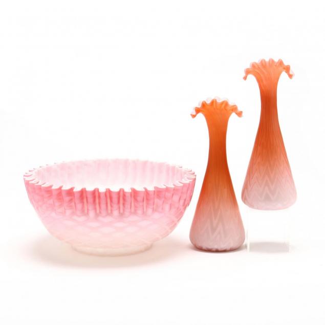 att-mount-washington-three-pieces-of-satin-peach-blow-glass