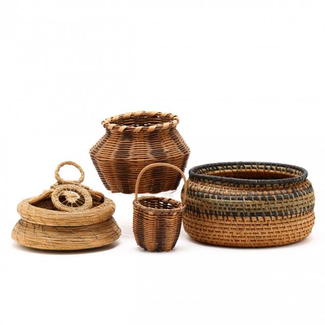 four-native-american-baskets