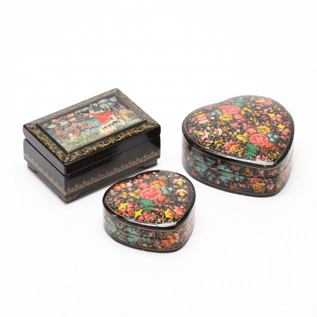 group-of-vintage-lacquered-boxes