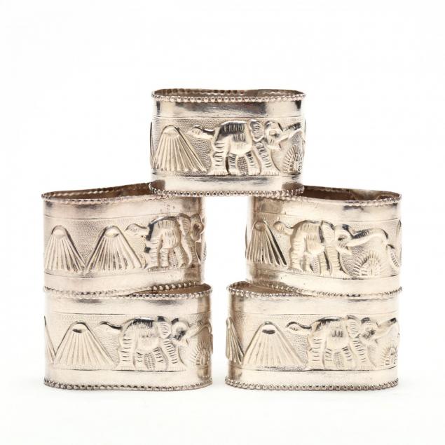 set-of-five-silver-napkin-rings