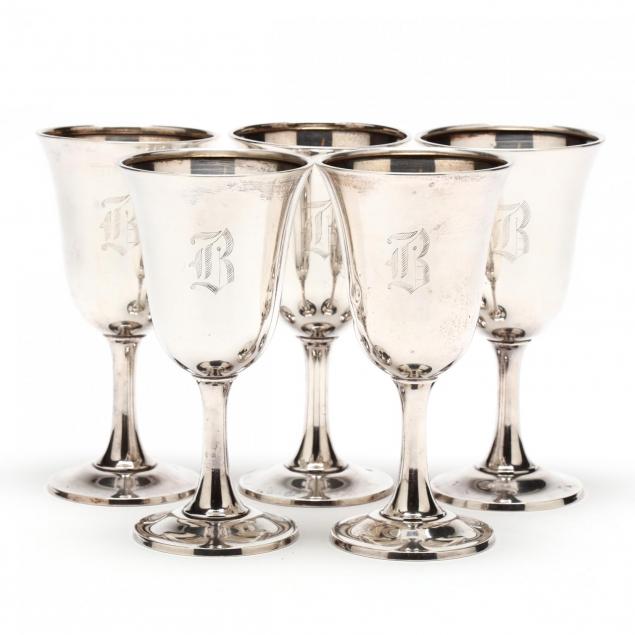 set-of-five-sterling-silver-goblets-by-wallace