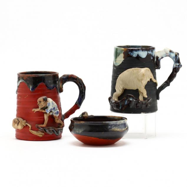 three-japanese-sumida-gawa-pottery-items