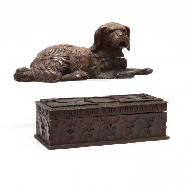 two-vintage-wood-carved-items