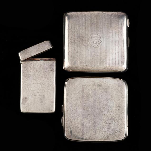 three-english-silver-cigarette-vesta-cases