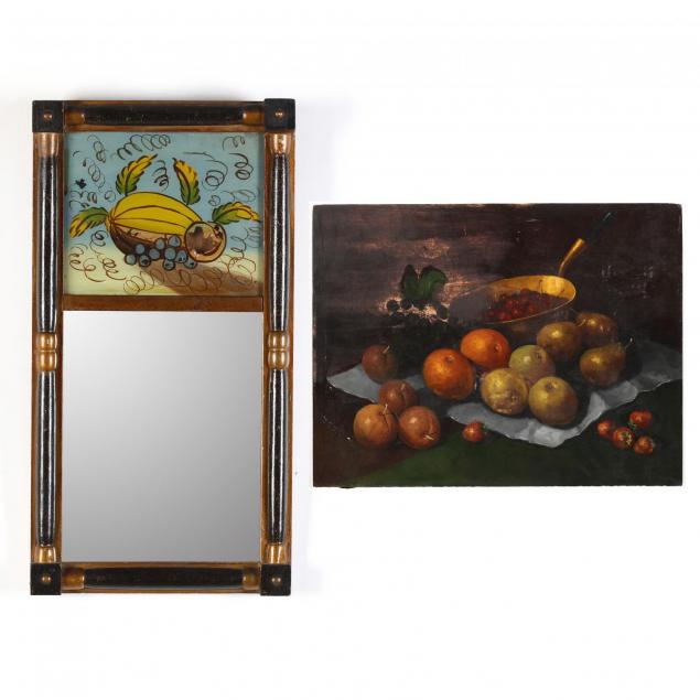 an-antique-still-life-and-classical-period-looking-glass
