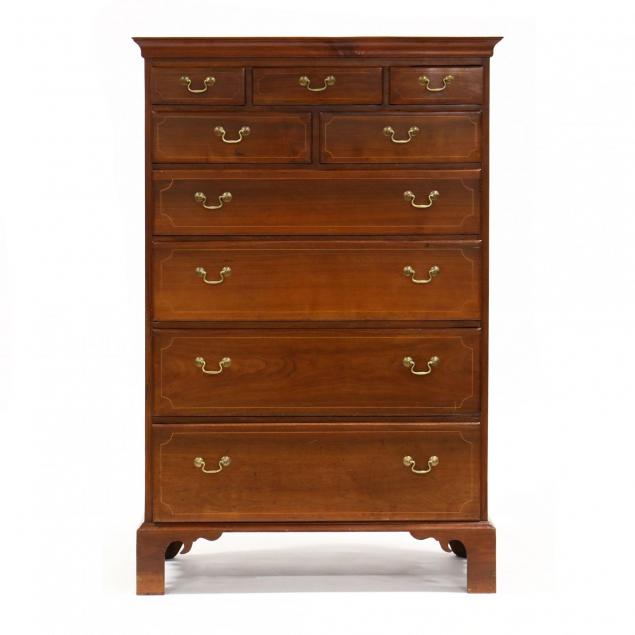 north-carolina-chippendale-inlaid-walnut-tall-chest-of-drawers