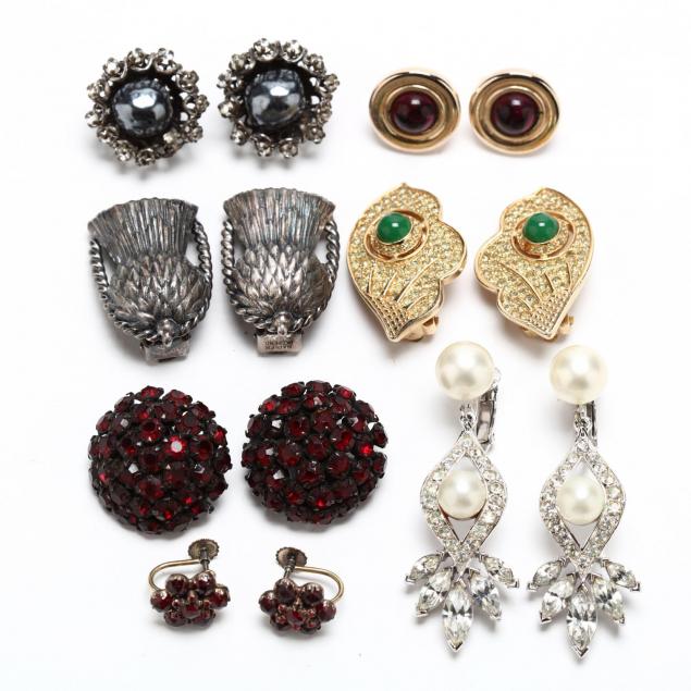group-of-vintage-designer-earrings