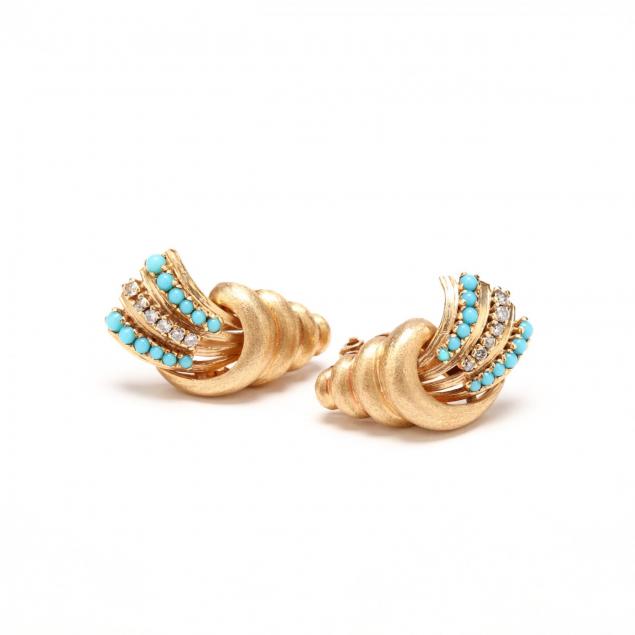 14kt-gold-turquoise-and-diamond-ear-clips-moba