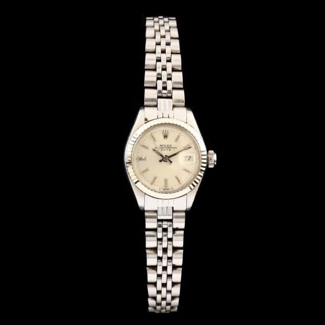 lady-s-vintage-stainless-steel-oyster-perpetual-datejust-watch-rolex