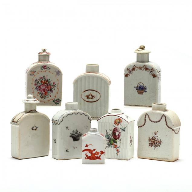 a-group-of-eight-porcelain-tea-caddies