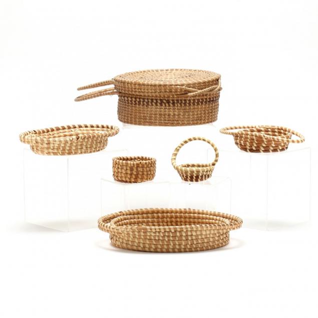 group-of-sweetgrass-baskets