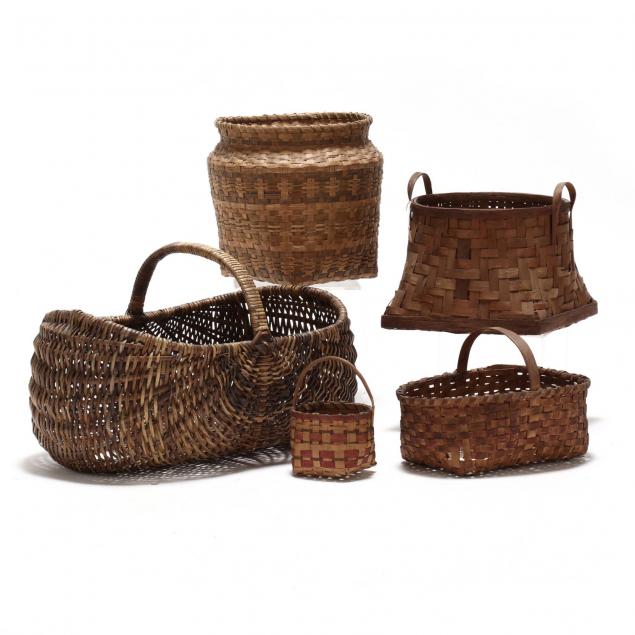 group-of-five-miscellaneous-baskets