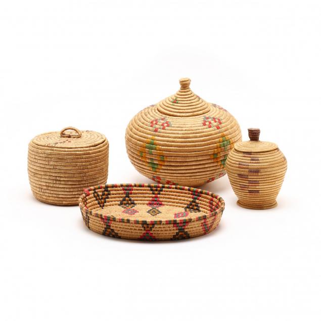 four-native-american-basketry-items